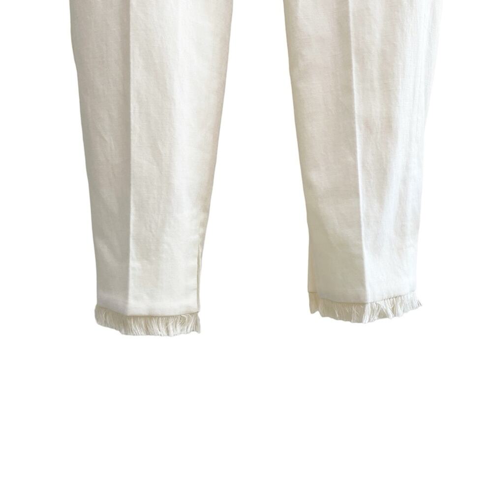 ZADIG & VOLTAIRE Prune Frange White Straight Leg Fringe Pants Small 36 - Picture 7 of 10